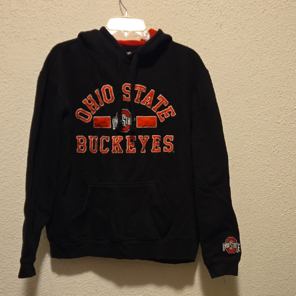B16 Scarlet & Gray Ohio State Buckeyes Black Hoodie Sz XL